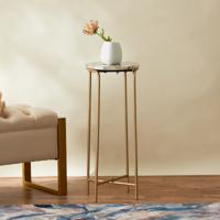 Stone Top Accent Table - 25x25x64 cms