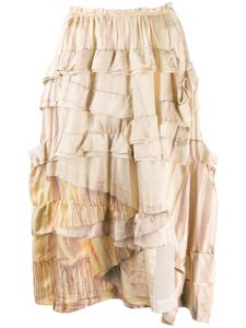 Comme Des Garçons Pre-Owned 2000's tiered ruffled skirt - NEUTRALS