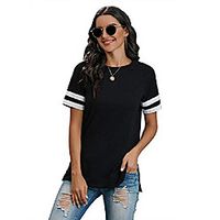 women t shirts short sleeve blouse casual top leopard summer tee loose plus size Lightinthebox - thumbnail