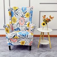 1 Set of 2 Pieces Stretch Wingback Chair Cover Wing Chair Slipcovers Spandex Fabric Christmas Wingback Armchair Covers with Seat Pad Cushion Cover for IKEA STRANDMON Chair Lightinthebox - thumbnail