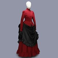 Retro Vintage Victorian Edwardian Dress Jacket Bustle Dress Riding Habit Princess Bridal Women's Cosplay Costume Masquerade Theater Dickens Events Dress Lightinthebox - thumbnail