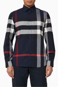 Check Stretch Cotton Poplin Shirt