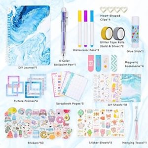 Paper Crafting Supplies, Interesting Kid Diary Supplies Set, Memory Book Esssentials Crafting, Keeping Set Scrapbook Tools Stationery Solid Anti-Bleed Paper Unleash Creativity for Girls Daughter Lightinthebox