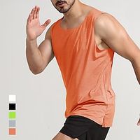 Men's GYM Tank Fitness Tank Basketball Shirt Men Tops Tank Crew Neck Sleeveless Sports  Outdoor Vacation Going out Casual Daily Gym Quick dry Breathable Soft Plain Black White Activewear Fashion Lightinthebox - thumbnail