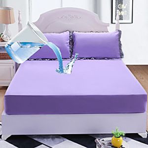 Bed Sheet Single-piece Mattress Protection Cover Solid Color Waterproof Bedspread Mattress Cover Mattress Cover Foreign Trade Bed Cover Lightinthebox