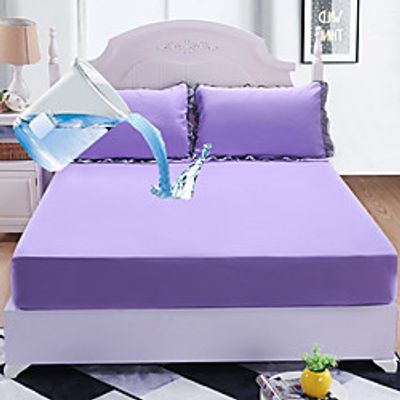 Bed Sheet Single-piece Mattress Protection Cover Solid Color Waterproof Bedspread Mattress Cover Mattress Cover Foreign Trade Bed Cover Lightinthebox