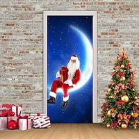 Christmas 3D Stickers Waterproof Door Stickers Xmas Door Mural Peel Self Adhesive Wallpaper PVC Sticker Removable Wall Decal for Home Office Decoration miniinthebox - thumbnail