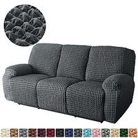 8-Pieces Set Stretch Recliner Cover Recliner Couch Covers with Side Pocket,Non Slip Reclining Slipcovers for Standard 3 Seater Recliner, Soft Thick Seersucker Fabric Lightinthebox - thumbnail
