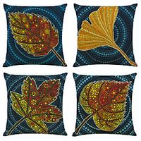 Ginkgo Double Side Cushion Cover 4PC Soft Decorative Square Throw Pillow Cover Cushion Case Pillowcase for Bedroom Livingroom Superior Quality Machine Washable Indoor Cushion for Sofa Couch Bed Chair miniinthebox - thumbnail