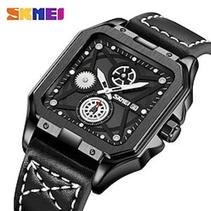 SKMEI Men Quartz Watch Creative Fashion Business Wristwatch Luminous Calendar Waterproof Decoration Leather Watch miniinthebox