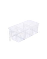 Litem Fridge Organizer Tray With Handle Small Clear