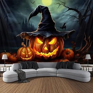 Halloween Pumpkin Hanging Tapestry Wall Art Large Tapestry Mural Decor Photograph Backdrop Blanket Curtain Home Bedroom Living Room Decoration Halloween Decorations miniinthebox