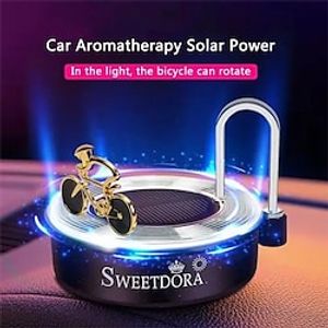 Solar-Powered Car Fragrance Instrument with Creative Bicycle Rotating Decoration Unique Car Fragrance Gift Lightinthebox