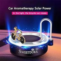 Solar-Powered Car Fragrance Instrument with Creative Bicycle Rotating Decoration Unique Car Fragrance Gift Lightinthebox - thumbnail