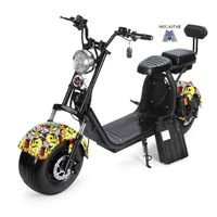 Megastar Megawheels Stylsh 60 V Groovy Fat Tyre Scooter With Headlights & Removable Battery - Graffiti (UAE Delivery Only)