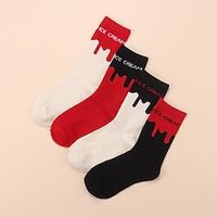 4 Pairs Women's Crew Socks Daily Holiday Retro Cotton Simple Classic Washable Cute Socks Lightinthebox