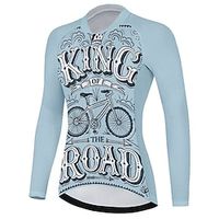 21Grams Women's Cycling Jersey Long Sleeve Bike Top with 3 Rear Pockets Mountain Bike MTB Road Bike Cycling Breathable Quick Dry Moisture Wicking Reflective Strips Blue Graphic Polyester Spandex Lightinthebox - thumbnail