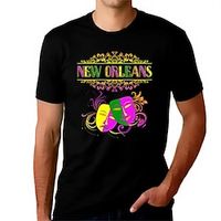 Carnival Mask Mardi Gras Black T shirt Tee Men's Graphic Cotton Blend Shirt Sports Classic Shirt Short Sleeve Comfortable Tee Carnival Sports Outdoor Summer Fashion Designer Clothing S M L XL XXL Lightinthebox - thumbnail