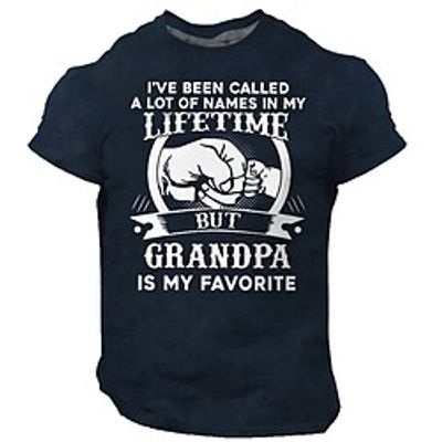 Men's T shirt 3D Print Graphic Letter Crew Neck Casual Daily Print Short Sleeve Tops Fashion Vintage Designer Big and Tall Black Gray Army Green miniinthebox