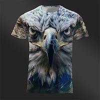 Graphic Animal Eagle Designer Casual Street Style Men's 3D Print T shirt Tee Tee Top Sports Outdoor Holiday Going out T shirt White Blue Brown Short Sleeve Crew Neck Shirt Spring  Summer Clothing Lightinthebox