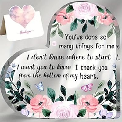 Thank You Acrylic Gift For Women Birthday Gift For Women Heart-shaped Acrylic With Appreciation Words Thank You From Bottom Of My Heart Lightinthebox