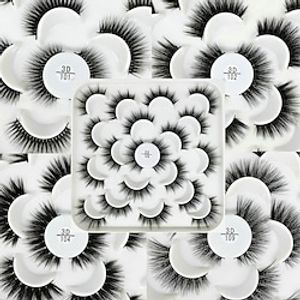 10 Pairs Of Lotus Plate False Eyelashes 3d Natural Thick Eyelashes Multi-model Cross-border Supply miniinthebox