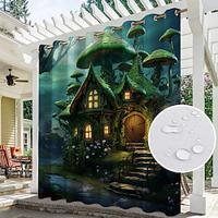 Waterproof Outdoor Curtain Privacy, Outdoor Shades, Sliding Patio Curtain Drapes, Pergola Curtains Grommet Green Mushroom House For Gazebo, Balcony, Porch, Party Lightinthebox