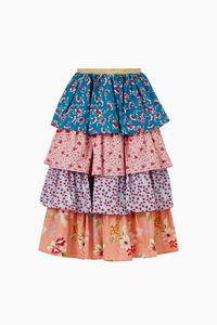Clementine Tiered Skirt in Cotton Poplin