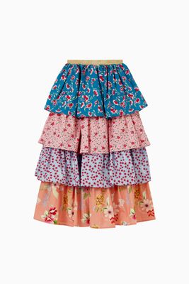 Clementine Tiered Skirt in Cotton Poplin