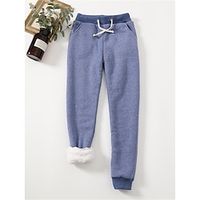 Women's Fleece Pants Sweatpants Pants Trousers Full Length Active Streetwear Outdoor Street Light Gray Dark Grey S M Fall Winter miniinthebox - thumbnail