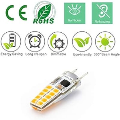 G8 LED Bulb 110V 120V 3W 30W Halogen Equivalent Dimmable T4 JCD Type Bi-Pin G8 Base Warm White 3000KDaylight White 6000K for Puck Light Under Cabinet Light Under Counter Light (25Pcs) Lightinthebox