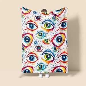 Colorful Eyes Trippy Flannel Throw Blankets Warm All Seasons Room Decoration Gifts Home Decor Lightinthebox