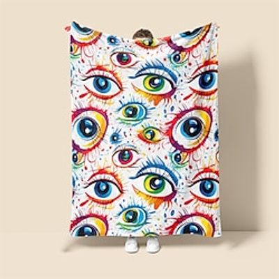 Colorful Eyes Trippy Flannel Throw Blankets Warm All Seasons Room Decoration Gifts Home Decor Lightinthebox