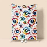 Colorful Eyes Trippy Flannel Throw Blankets Warm All Seasons Room Decoration Gifts Home Decor Lightinthebox - thumbnail