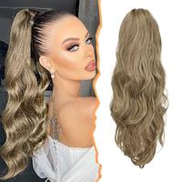 Claw Clip Ponytail Extension Long Wavy Claw Clip in Ponytail Brown Blonde Ponytail Hair Extensions Synthetic Pony Tail Hairpieces for Women Girls Daily Party Lightinthebox