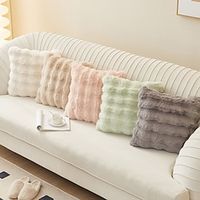 Nordic Light Luxury Solid Color Imitation Rabbit Hair Throw Pillow Bedroom Headrest Cushion Living Room Sofa Plush Throw Pillow Cover Window Throw Pillow Lightinthebox - thumbnail