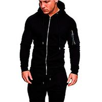 Men's Coat Solid Colored Basic Fall  Winter Regular Daily Long Sleeve Polyester Coat Tops Black Lightinthebox - thumbnail