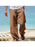 Men's Linen Elastic Waist Breathable Elastic Foot Casual Pants