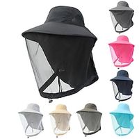 Outdoor Mosquito Resistant Hat Men's Fishing Hat Covers the Face Sunscreen Breathable Mesh Mask Night Fishing Insect Resistant Women's Bee Resistant Hat miniinthebox - thumbnail