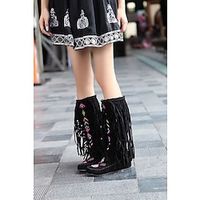 Women's Boots Daily Tassel Shoes Snow Boots Mid Calf Boots Tassel Wedge Heel Round Toe Nubuck Loafer Floral Light Brown Black Yellow Lightinthebox Women's Boots Daily Tassel Shoes Snow Boots Mid Calf Boots Tassel Wedge Heel Round Toe Nubuck Loafer Floral Light Brown Black Yellow Lightinthebox
